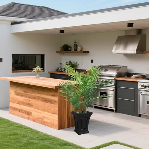 Miniatura 4 de Palmera artificial de 2.7 pies con 12 troncos, perfecta palmera tropical sintética de 32 pulgadas en maceta para interiores y exteriores, casa