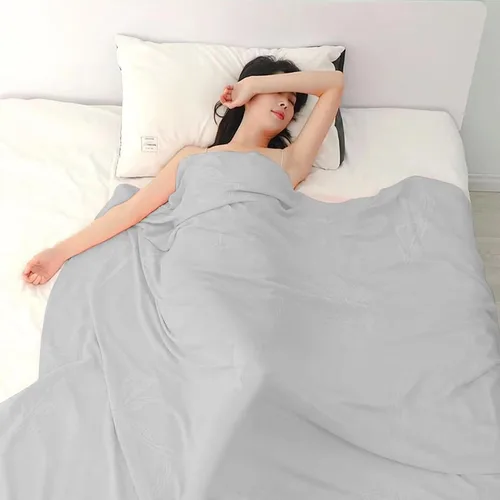 Miniatura 2 de Mantas de hielo de verano, manta de hielo para personas que duermen con calor y sudores nocturnos, manta de verano con aire acondicionado, manta Gris