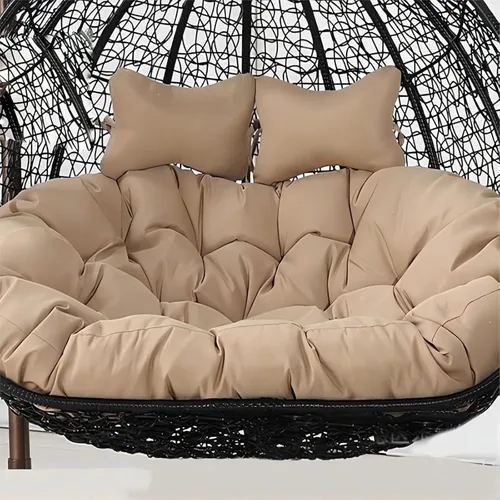 Miniatura 10 de Cojín de repuesto para silla Columpio de 2 plazas, Lavable, Grueso, Grande, de Mimbre, impermeable y resistente al sol, para balcón y patio