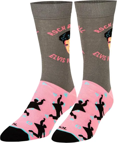 Odd Sox Elvis Presley The King of Rock N Roll - Calcetines para hombre divertidos regalos de coleccionista Negro -