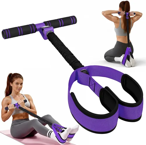 Miniatura 8 de HOXWC Banda de resistencia de pedal multifunción mejorada con asa, bandas de resistencia gruesas de 50 libras para núcleo/ABS, brazo, cintura