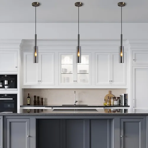 Miniatura 2 de Lámpara colgante de cristal, modernas lámparas de cocina, mini lámparas colgantes, iluminación colgante industrial para cocina, isla, comedor