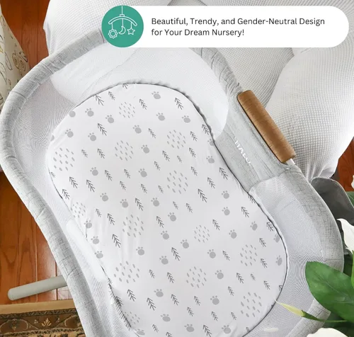 Miniatura 4 de TansyPanda - Sábanas de moisés Halo para BassiNest Luxe giratorias, calmantes, giratorias, lite, Essential Sleeper, paquete de 3, 33 x 17 pulgadas