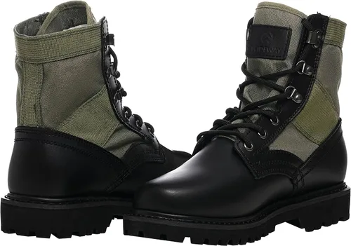 Miniatura 34 de Botas militares de WIDEWAY para hombres, botas de combate de jungla tácticas de cuero resistente al deslizamiento, negras, para hombres, todo