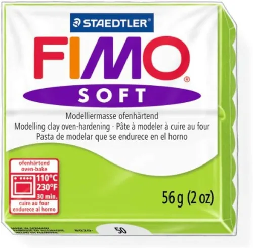 Staedtler Fimo Soft Apple Green (50) Horno Hornear Moldeado de arcilla Polímero Bloque Color 1.98 oz (1 paquete)