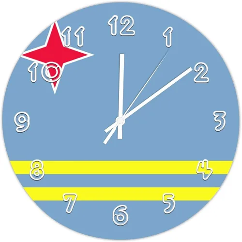 Miniatura 16 de Reloj de pared de Bélgica - Reloj de pared con bandera de Bélgica para dormitorio, sala de estar, oficina, escuela, decoración artística de pared