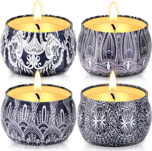 Miniatura 9 de Hausware Velas de citronela para exteriores e interiores, juego de 3 velas perfumadas grandes de 13.5 onzas, velas de citronela de cera de soja Azul