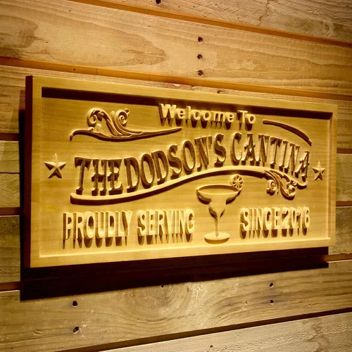 Miniatura 55 de ADVPRO wpa0053 - Letrero personalizado con nombre grabado en 3D de madera para el hogar, bar, cerveza, decoración del hogar, placas de casa de lago