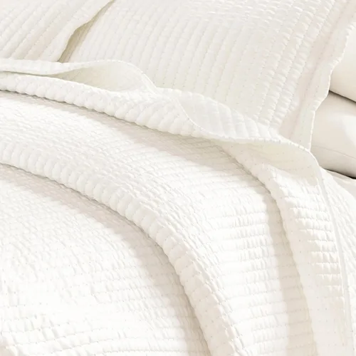 Miniatura 6 de Great Bay Home - Juego de edredón Full/Queen, de 3 piezas, ligero de verano con punto acanalado, con fundas de almohada, colchas blancas ultra 13
