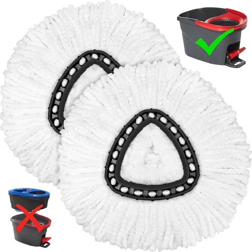 Miniatura 12 de 1 paquete de cabezales de repuesto para mopa giratoria O-Ceda Easy Wrin, recambios de mopa giratoria de microfibra, repuesto de cabezal de mopa