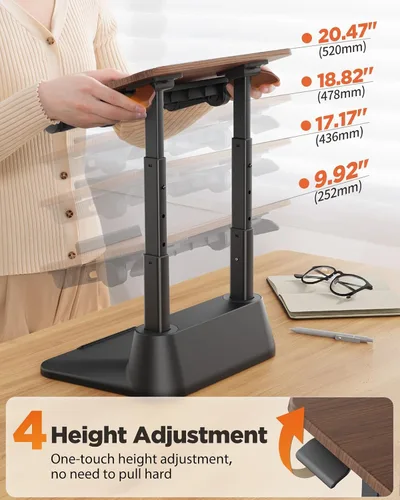 Miniatura 5 de SAIJI Soporte para computadora portátil para escritorio, elevador estable para laptop con alfombrilla de mouse plegable, soporte de computadora