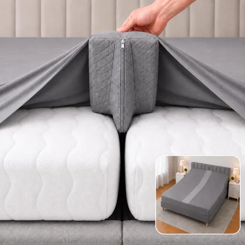 Miniatura 9 de Kit Convertidor de Puente de Cama de 25 cm Extra Ancho de Individual a King - Relleno de Hueco de King Dividido para Cama Ajustable - Conector