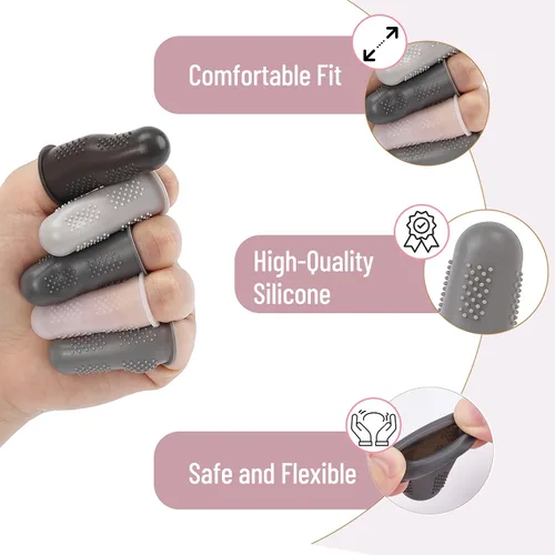 Miniatura 4 de Mr. Pen - Protectores de dedos para pistola de pegamento caliente, 24 piezas, tonos negros y blancos, protectores de dedos de silicona, puntas