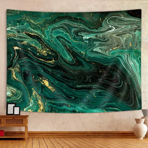 Miniatura 2 de Tapiz de mármol para colgar en la pared para dormitorio, sala de estar, decoración de dormitorio, textura de océano verde, 40 x 30 pulgadas