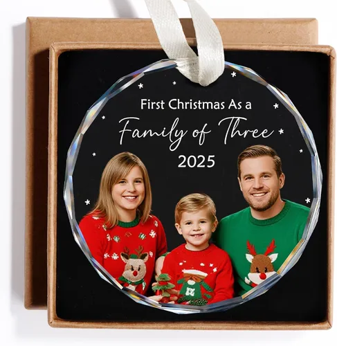 Miniatura 17 de Adornos de Navidad personalizados 2025, adorno de Navidad personalizado de doble cara, adorno de foto para árbol de Navidad para niños, mamá, papá