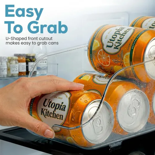 Miniatura 4 de Utopia Kitchen Organizador y dispensador de latas de soda para refrigerador/despensa, organizador de almacenamiento de latas duradero