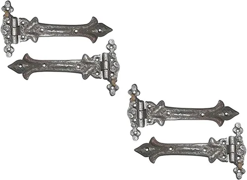 Miniatura 48 de Adonai Hardware Adonijah Bisagra falsa de aluminio para montaje frontal (6.5" x 12 Pack, Negro mate) para puertas de granero, puertas, armarios