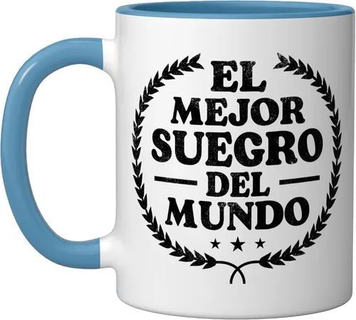 Miniatura 8 de El Mejor Suegro del Mundo - Taza de cerámica con humor divertido para suegro español, color negro y blanco