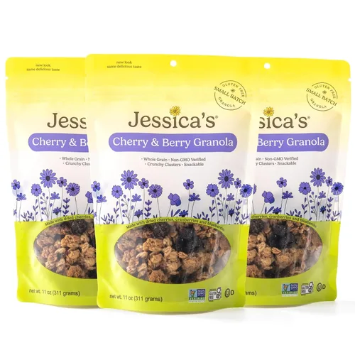 Miniatura 9 de Jessica's Natural Foods - Granola de cereza de almendras sin gluten hecha con cerezas secas de Michigan y almendras tostadas, sin OMG, sin sabores