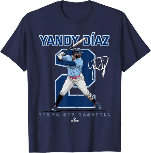 Miniatura 17 de Camiseta Number and Portrait Yandy Diaz Tampa Bay MLBPA, Negro