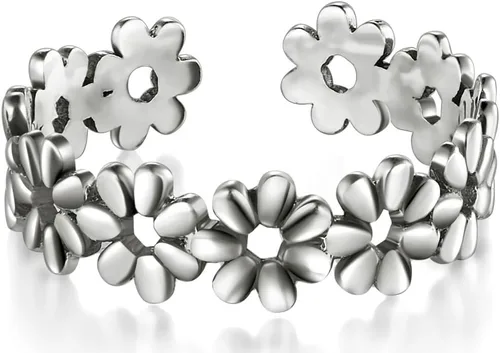 Miniatura 2 de BORUO Anillos de dedo del pie – Anillo de plata de ley con hojas hawaianas – Elegantes anillos de dedo del pie para mujer – Anillos de plata de ley