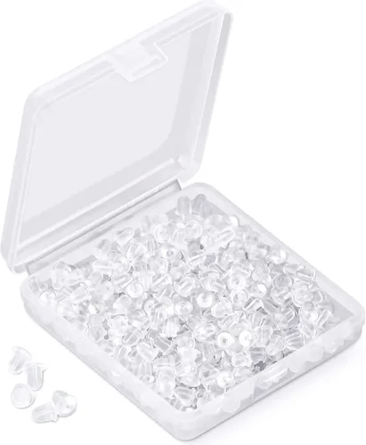Miniatura 8 de Parte trasera de silicona para aretes, almohadillas de seguridad suaves y transparentes para las orejas, topes de embrague, repuesto para anzuelos
