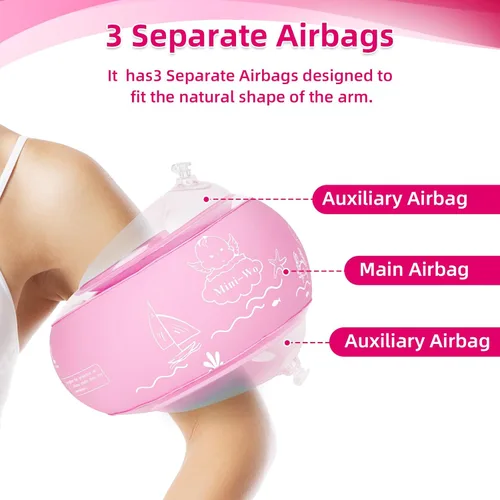 Miniatura 2 de Flotadores inflables de brazo para niños, bandas de brazo de natación rosa y azul para piscina, flotadores de brazo para piscina, alas de agua