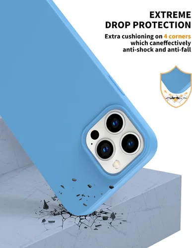 Miniatura 6 de Funda diseñada para iPhone 13 Pro Max, funda de silicona ultra delgada a prueba de golpes, de microfibra suave anti arañazos, protección mejorada
