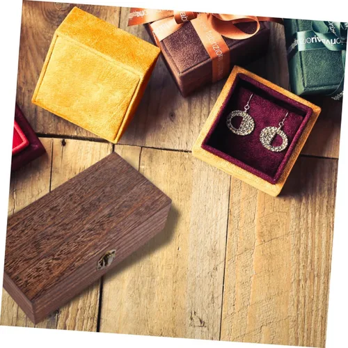 Miniatura 4 de Caja de recuerdos de madera con tapas, organizador de joyas, caja rectangular para joyas, caja de almacenamiento vintage para relojes, pulseras