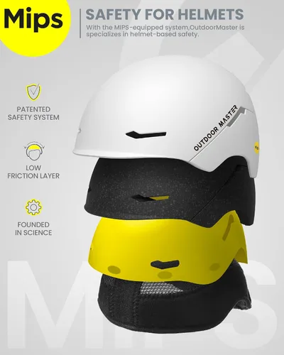 Miniatura 2 de OutdoorMaster ELK MIPS - Casco de esquí, casco deportivo de nieve y snowboard para hombres, mujeres y jóvenes Blanco Perlado