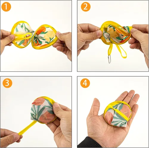 Miniatura 4 de 4 ventiladores de mano redondos plegables, 4 estilos, ventiladores de mano plegables de refrigeración, ventiladores plegables japoneses redondos