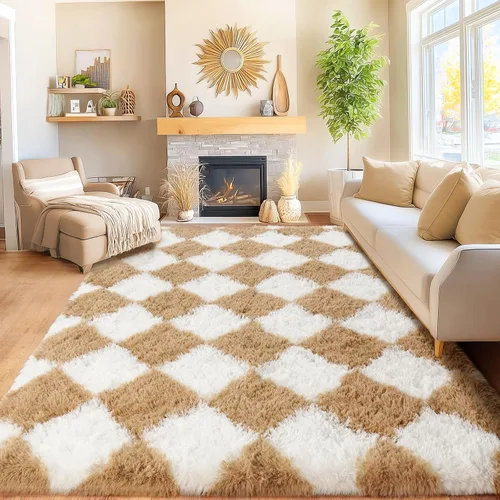 Miniatura 127 de Awaytail Alfombra Esponjosa Lavable 2x3 Pies, Pura Negra Alfombra para Silla de Escritorio Antideslizante, Alfombra Supersuave para Niños