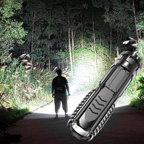 Miniatura 2 de 2 unids LED recargable USB de largo alcance mini portátil hogar resistente linterna iluminación LED linternas de alto brillo ajustable luz de flash
