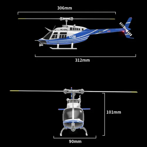 Miniatura 7 de C138 206 Helicóptero con control remoto Avión Avión RC Heli Aileronless 6CH 6 ejes giroscopio altitud flotando Añadir localización de flujo óptico