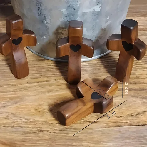 Miniatura 2 de Cruz de oración de bolsillo de madera, paquete de 105 cruces de madera de mano para iglesia, regalo cristiano, ministerio, regalos de escuela