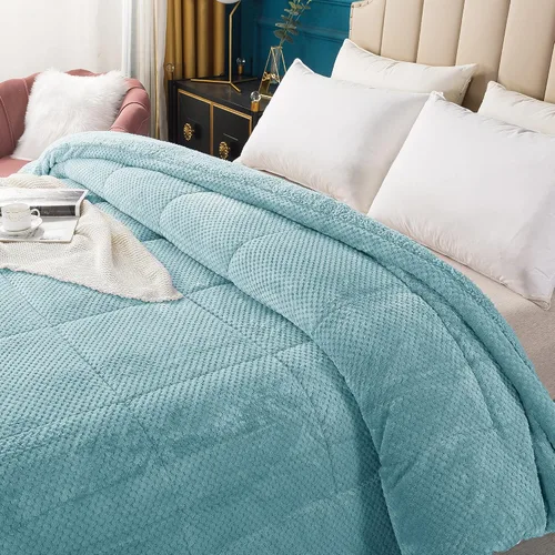 Miniatura 9 de KASENTEX Edredón de felpa sherpa de lujo súper ultrasuave, tamaño Queen, ropa de cama acogedora y reversible de piel sintética, lavable a máquina