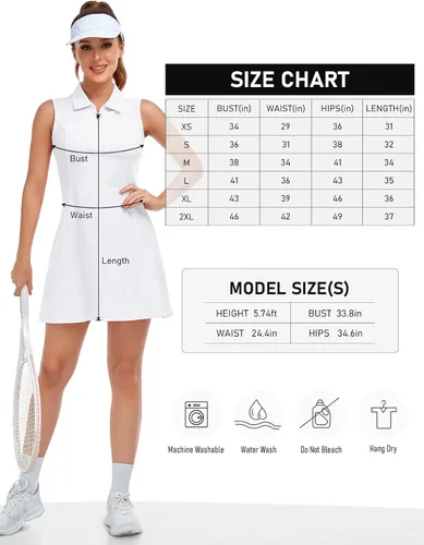 Miniatura 7 de MoFiz Vestido polo de golf para mujer, sin mangas, con cremallera, ligero, de secado rápido, absorbe la humedad, atlético, entrenamiento deportivo