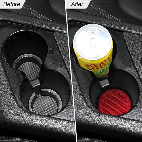 Miniatura 5 de Paquete de 4 portavasos para auto, portavasos universal antideslizante de 2.75 pulgadas de diámetro, duradero, compatible con la mayoría de los Rojo