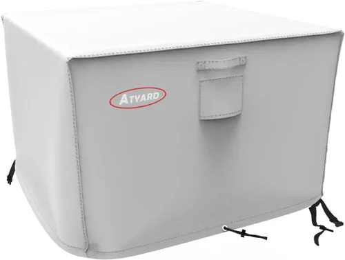 Miniatura 17 de Atyard Cubierta cuadrada para fogata de gas, 36 pulgadas de largo x 36 pulgadas de ancho x 24 pulgadas de alto, impermeable, resistente al viento