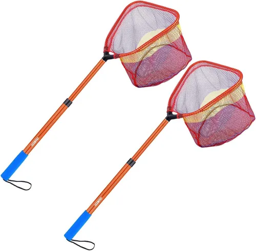 Miniatura 10 de Red de pesca para niños: red telescópica de cebo, minnow y mariposa con profundidad de 11.4 pulgadas, mango que se extiende hasta 30 pulgadas