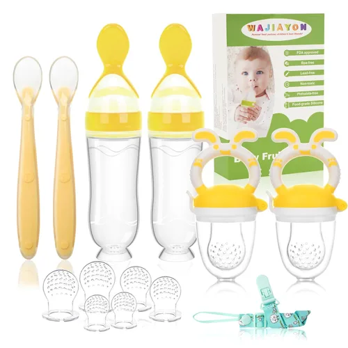 Miniatura 13 de Chupete Alimentador de Frutas para Bebé - Paquete de 6 2 Chupetes Alimentadores de Comida para Bebés y 2 Cucharas Dispensadoras de Comida