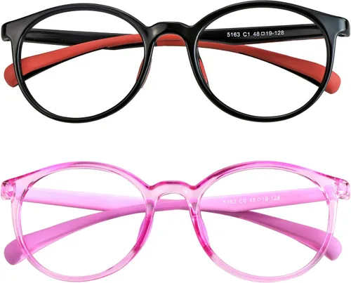 Miniatura 13 de 2 pares de lentes de bloqueo de luz azul para niños, protección UV400, antirayos azules, para computadora para niños y niñas de 3 a 12 años