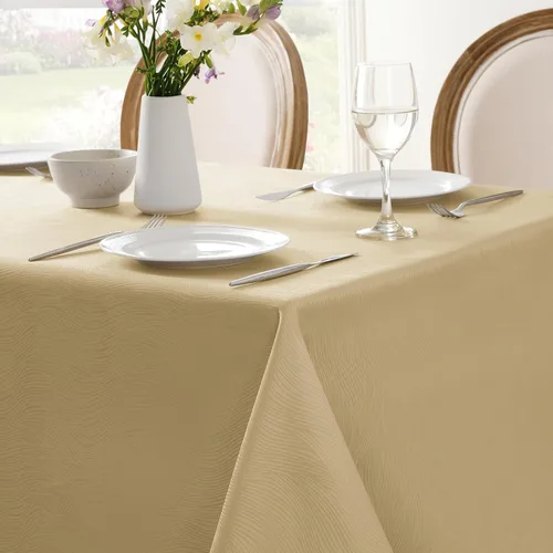 Miniatura 6 de Softalker Mantel rectangular de jacquard, diseño de remolinos, impermeable, resistente a las manchas, sin arrugas, tela de gran peso para Beige