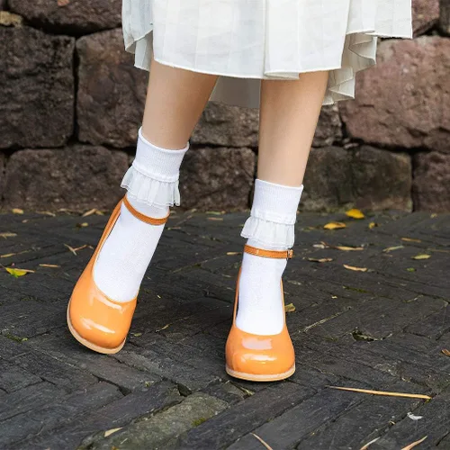 Miniatura 5 de SEMOHOLLI Calcetines de tobillo para mujer calcetines de tobillo con volantes de encaje para mujer moda para damas niñas princesa