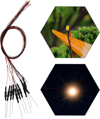 Miniatura 25 de L0603B 20pcs pre-cableado SMD LED 0603 Bule Diodo emisor de luz 12V Micro Litz Cable Cable Longitud 7.8 pulgadas (7.9 in) para DIY Manual