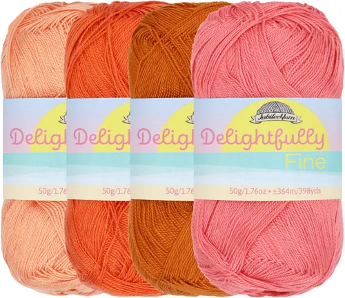Miniatura 12 de JubileeYarn - Hilo deliciosamente fino, 1.76 oz/madeja de rayón de bambú y encaje, tonos de azul, 4 madejas