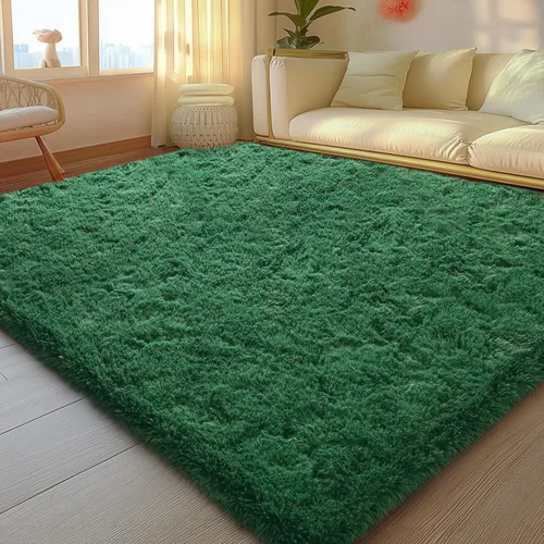 Miniatura 42 de Mugorn - Alfombra de 8 x 10 pies, alfombras grandes, esponjosas, suaves, peludas, antideslizantes, mullidas para interiores, color negro, 8 x 10 pies