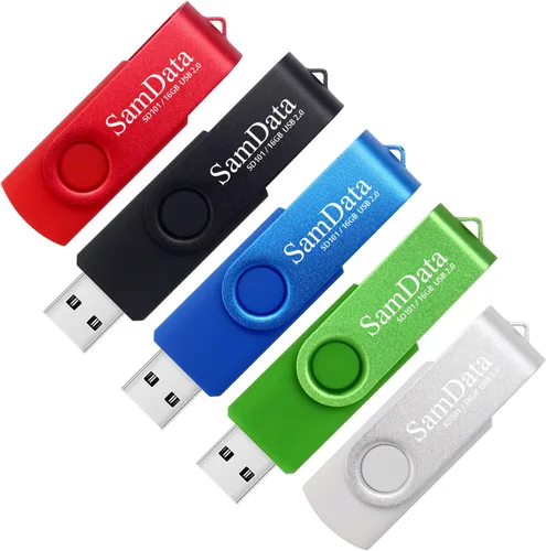 Miniatura 7 de SamData Paquete de 2 unidades flash USB de 8 GB, unidades de memoria USB de 8 GB con luz LED para almacenamiento y copia de seguridad
