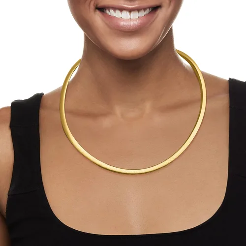 Miniatura 2 de Ross-Simons Italian 6mm Reversible Omega Necklace in 2-Tone Sterling Silver