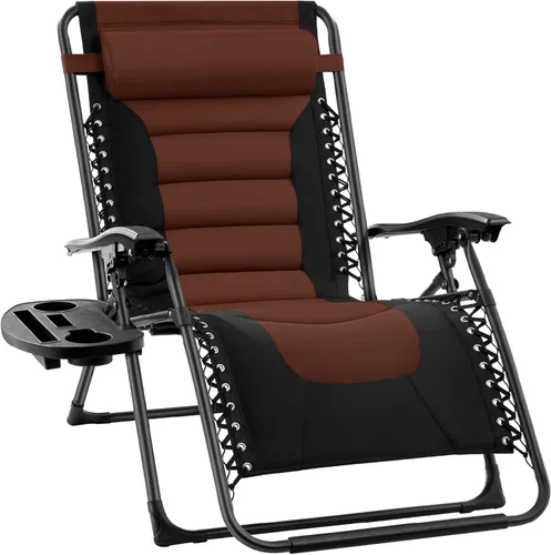 Miniatura 13 de Best Choice Products Silla acolchada de gravedad cero de gran tamaño, reclinable plegable para patio al aire libre, tumbona antigravedad XL